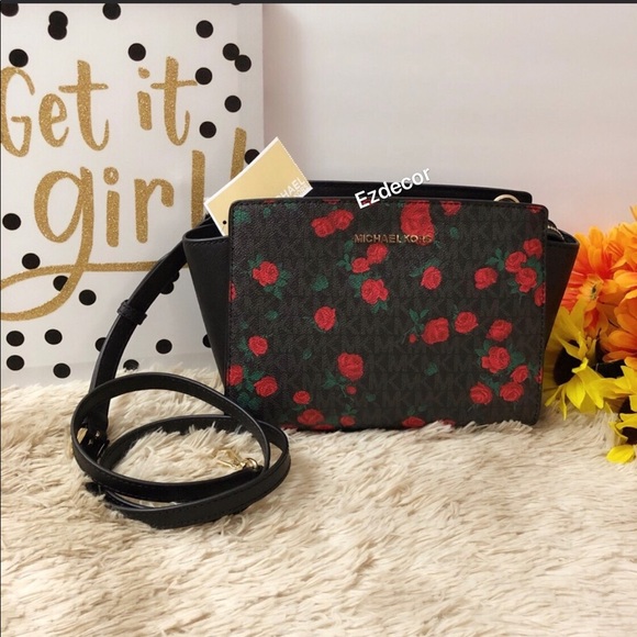 mk floral crossbody